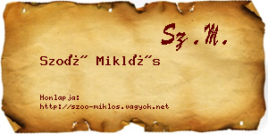 Szoó Miklós névjegykártya